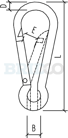 Spring Hook with Screw Nut and Eye diagram